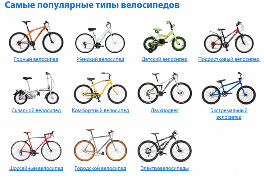 Самые популярные виды велосипедов